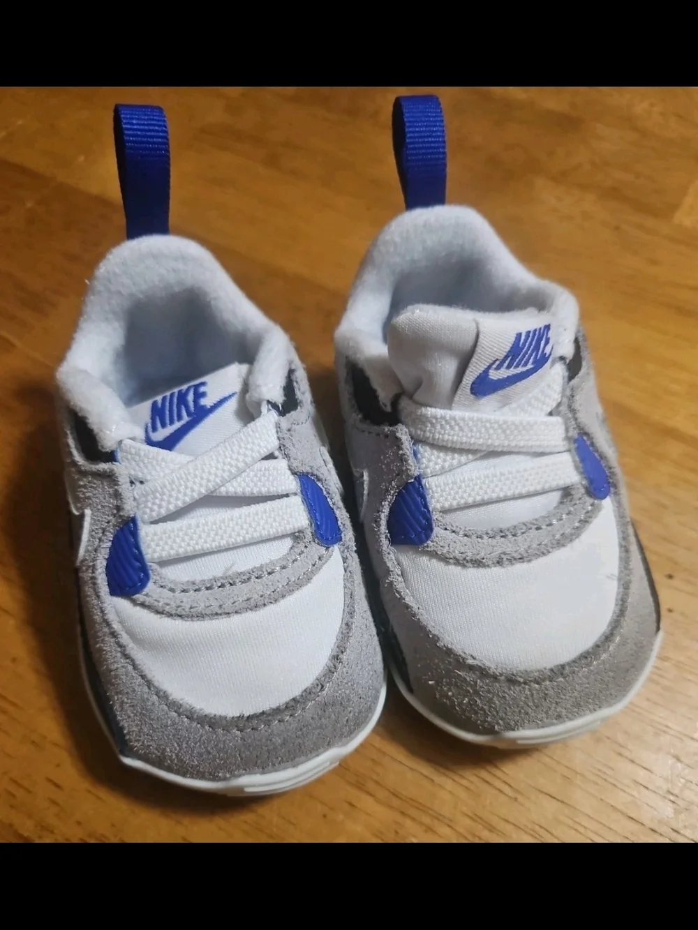 Nike Kids Grey, White & Blue Athletic Sneakers